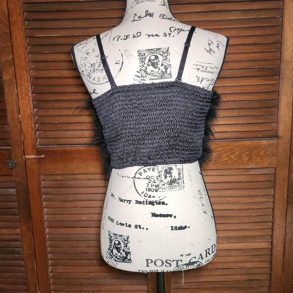 Bailey 44 Ostrich Feather Crop Tank Top - Picture 2 of 9